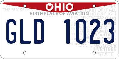 OH license plate GLD1023