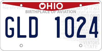 OH license plate GLD1024
