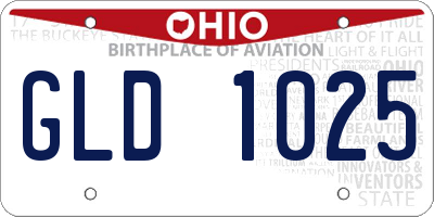 OH license plate GLD1025
