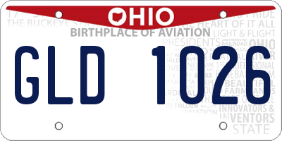 OH license plate GLD1026
