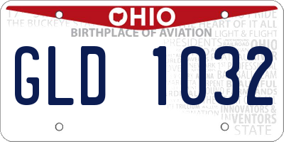 OH license plate GLD1032
