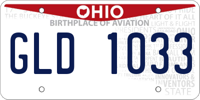 OH license plate GLD1033