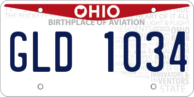 OH license plate GLD1034