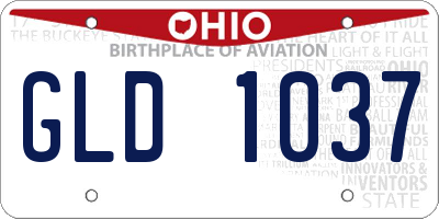 OH license plate GLD1037