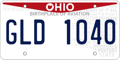 OH license plate GLD1040