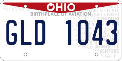 OH license plate GLD1043