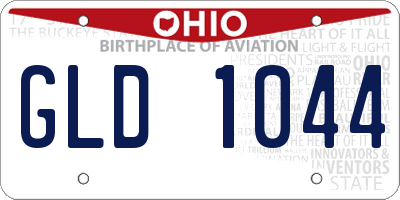 OH license plate GLD1044