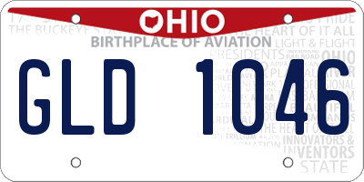 OH license plate GLD1046