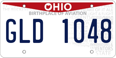 OH license plate GLD1048