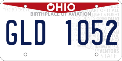 OH license plate GLD1052