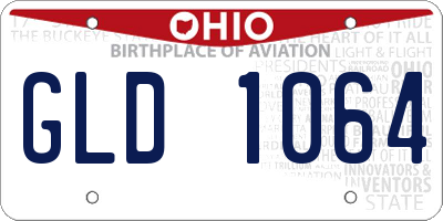 OH license plate GLD1064