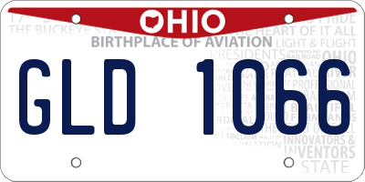 OH license plate GLD1066