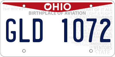 OH license plate GLD1072