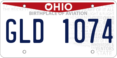 OH license plate GLD1074