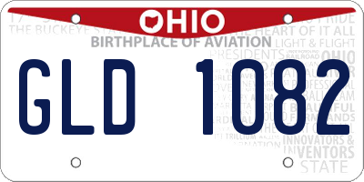OH license plate GLD1082