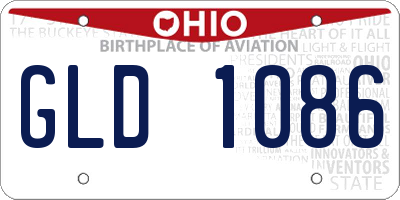 OH license plate GLD1086