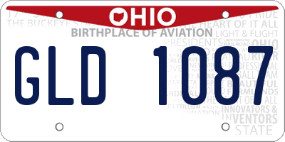 OH license plate GLD1087