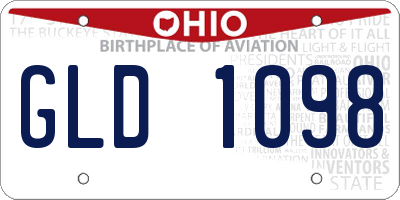 OH license plate GLD1098