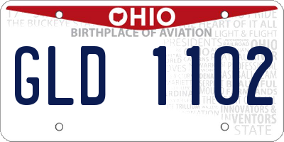 OH license plate GLD1102