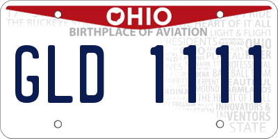 OH license plate GLD1111