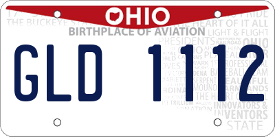 OH license plate GLD1112