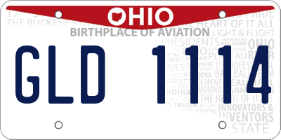 OH license plate GLD1114