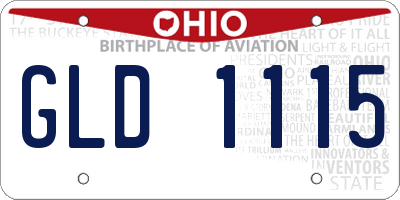 OH license plate GLD1115