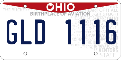 OH license plate GLD1116