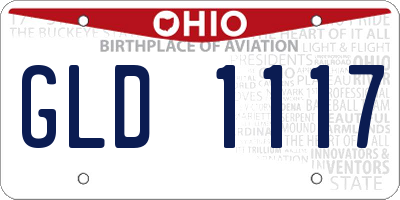 OH license plate GLD1117