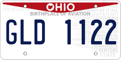 OH license plate GLD1122