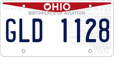 OH license plate GLD1128