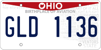 OH license plate GLD1136