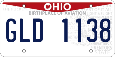 OH license plate GLD1138