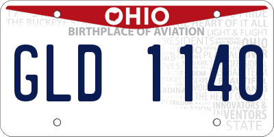 OH license plate GLD1140