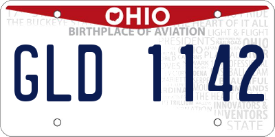 OH license plate GLD1142