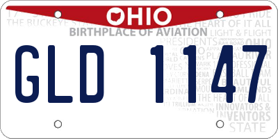 OH license plate GLD1147