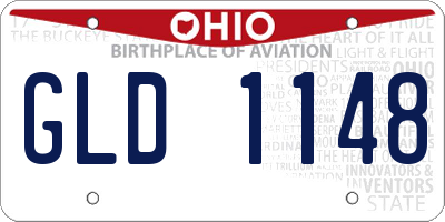OH license plate GLD1148