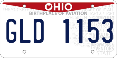 OH license plate GLD1153