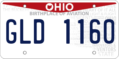 OH license plate GLD1160