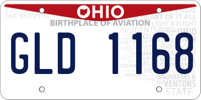 OH license plate GLD1168