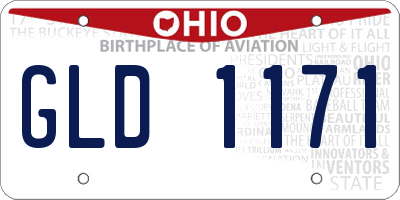 OH license plate GLD1171