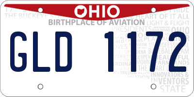 OH license plate GLD1172