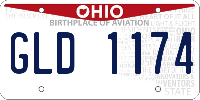 OH license plate GLD1174