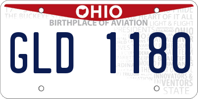 OH license plate GLD1180