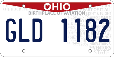 OH license plate GLD1182
