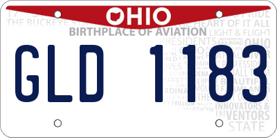OH license plate GLD1183