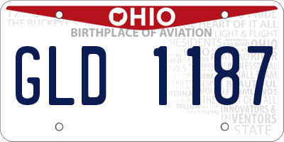 OH license plate GLD1187