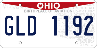 OH license plate GLD1192