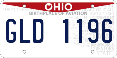 OH license plate GLD1196