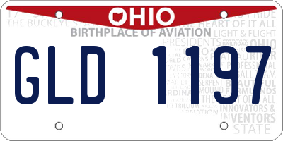 OH license plate GLD1197